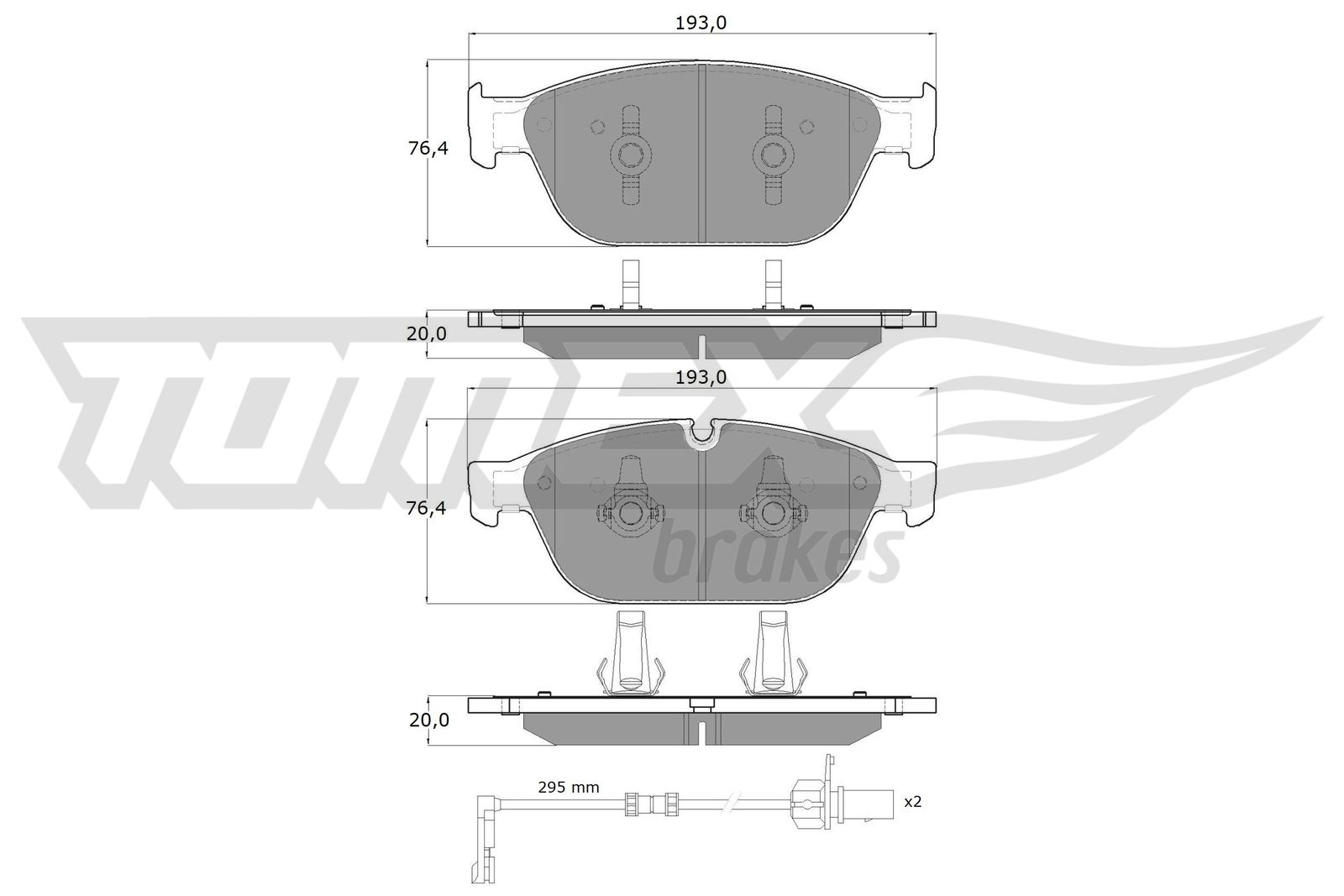 Sada brzdových platničiek kotúčovej brzdy TOMEX Brakes